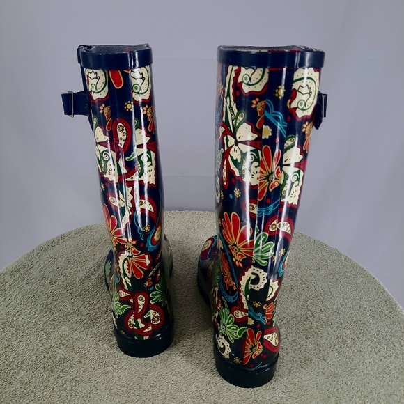 Nomad Paisley Rubber Rain Muck Buckle Boots Women's Size 9 Multi Color - Picture 5 of 11